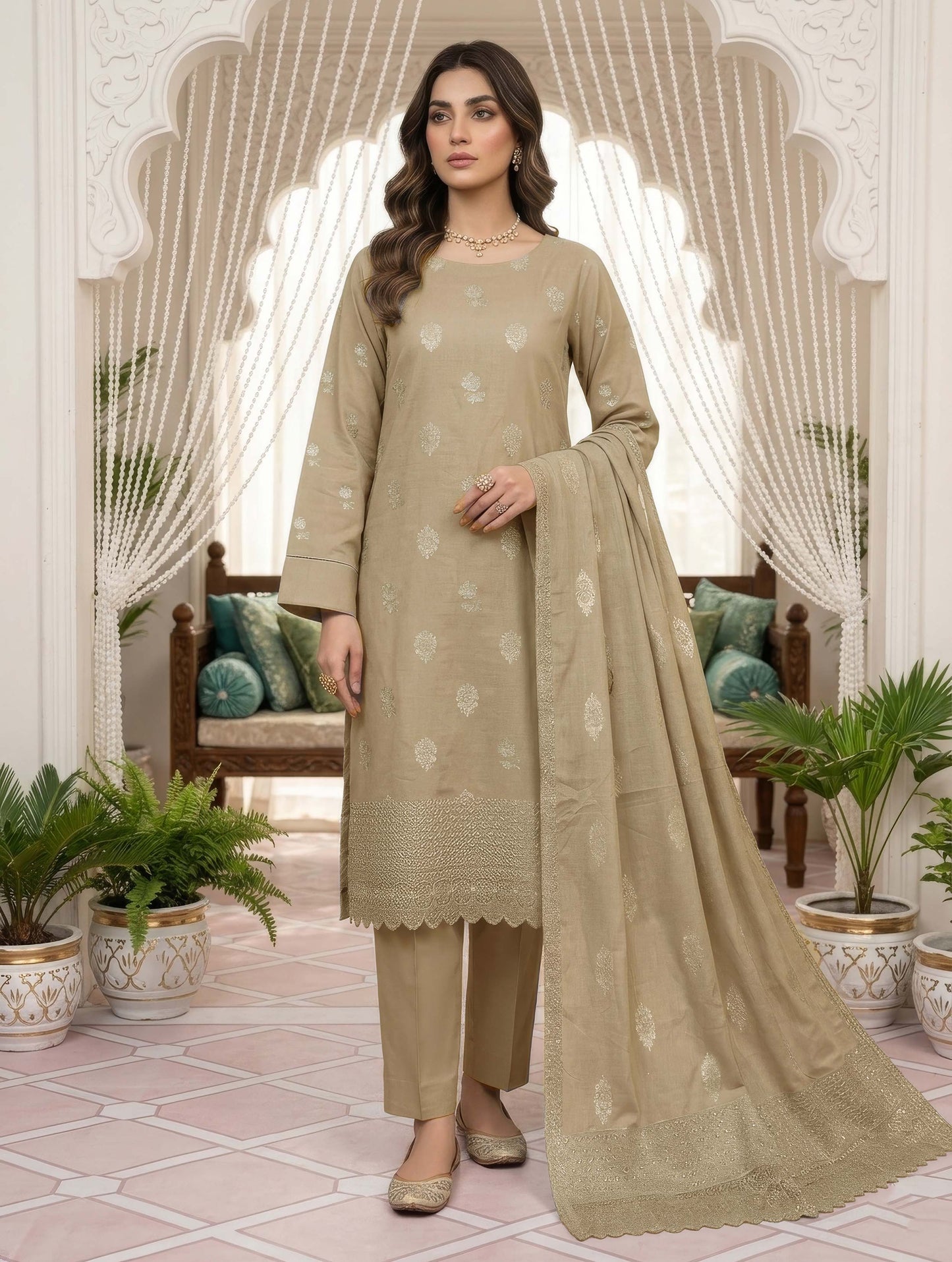 Premium Banadora Embroidered 3-Piece Unstitched Suit |Eid Special