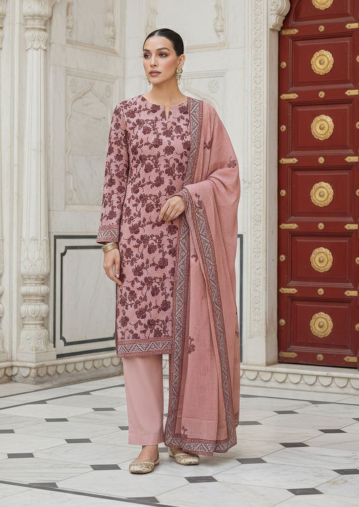 Summer Printed Lawn Suit with Voile Dupatta