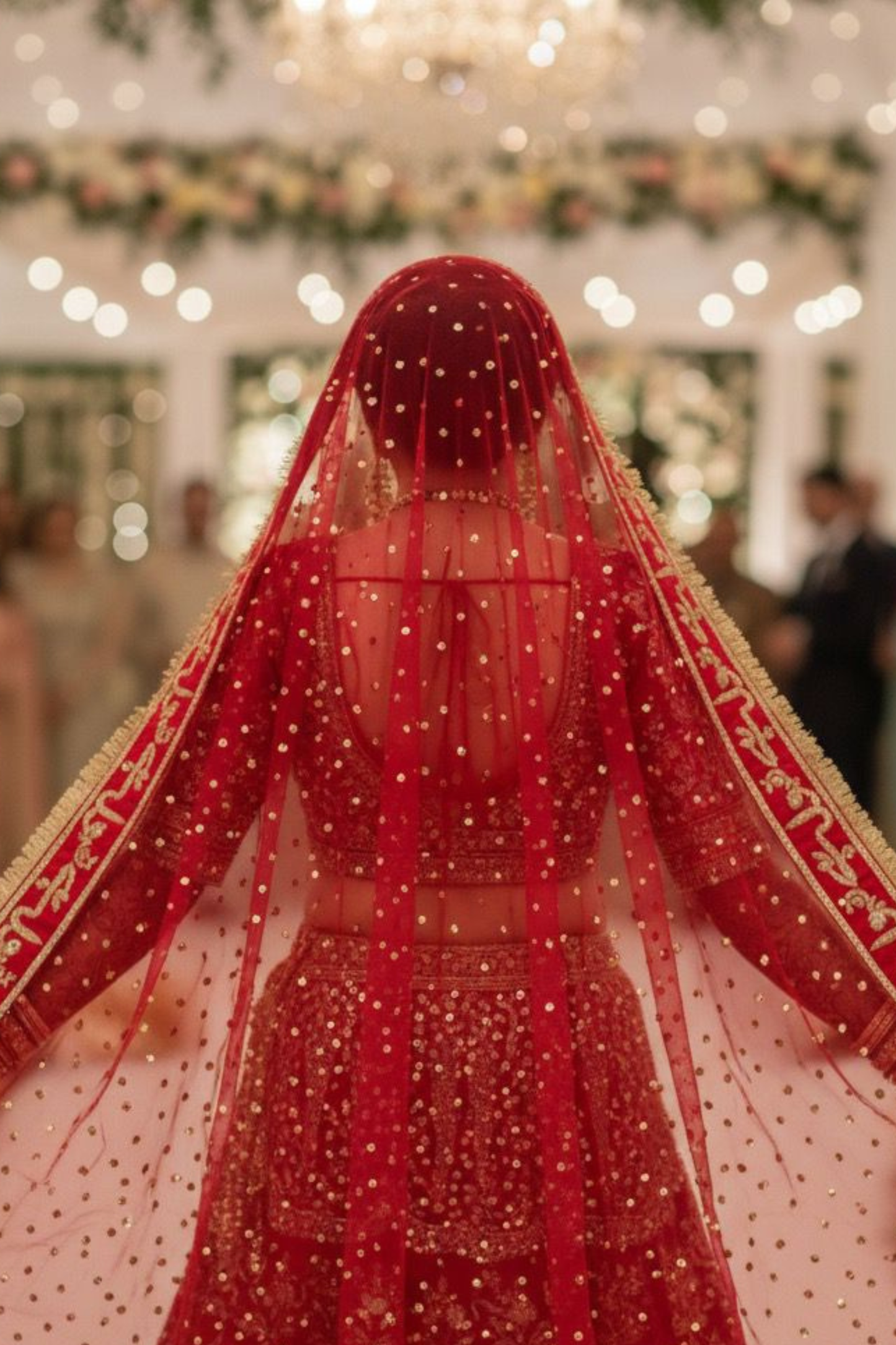 Red “Qabool HaiBridal Dupatta –Handcrafted Nikah Veil with Golden Embroidery | Pakistani Wedding Dupatta