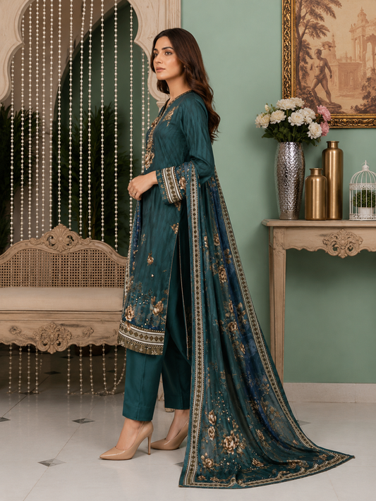Digital Lawn Printed 3-Piece Unstitched Suit