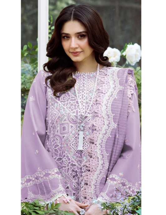 Premium Chikankari 3PC Lawn Fancy Embroidered Suit (Unstitched)