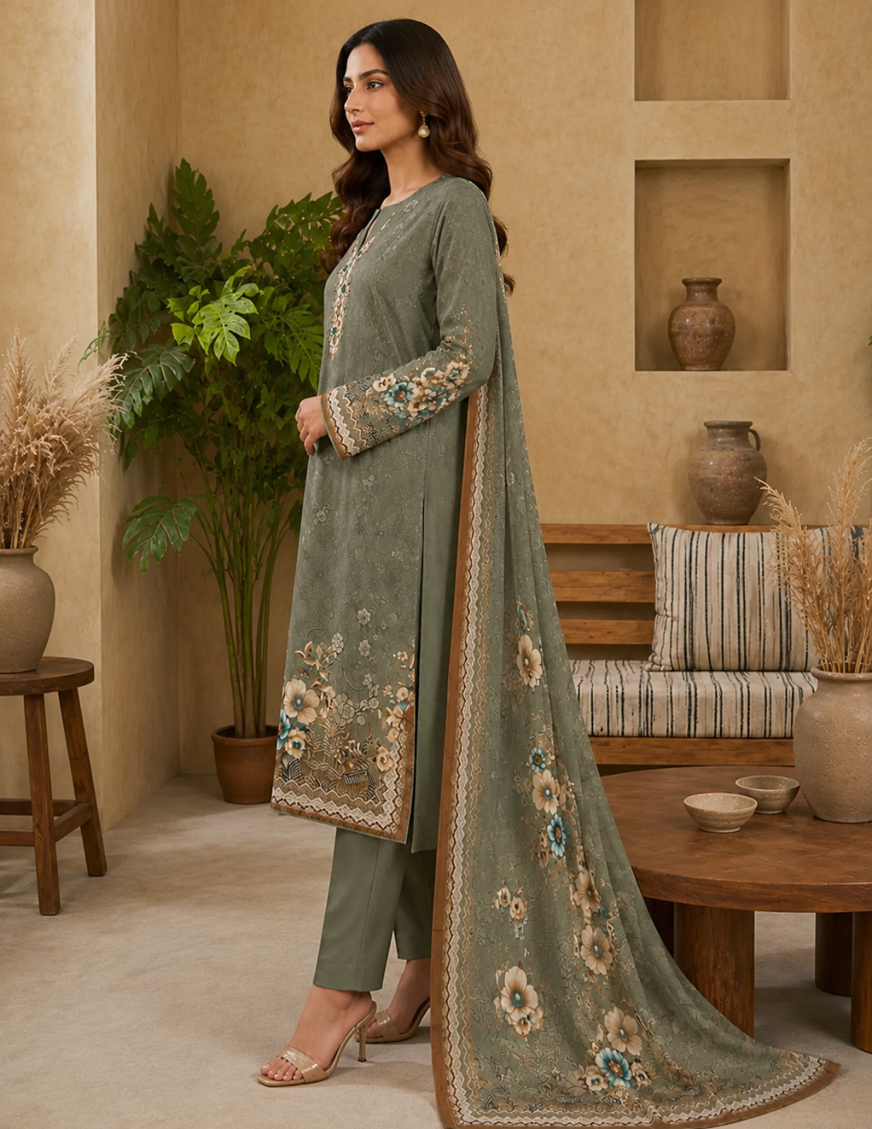 Digital Lawn Printed 3-Piece Unstitched Suit