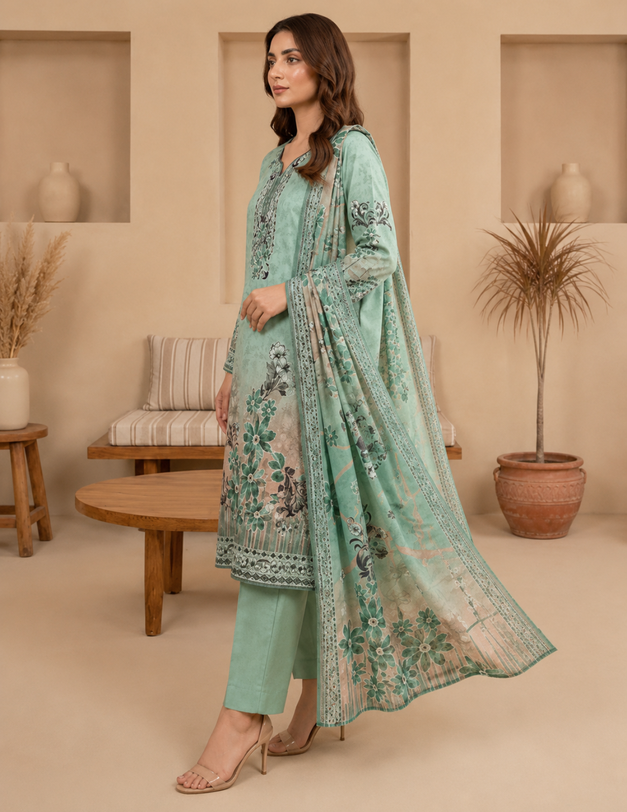 Digital Lawn Printed 3-Piece Unstitched Suit