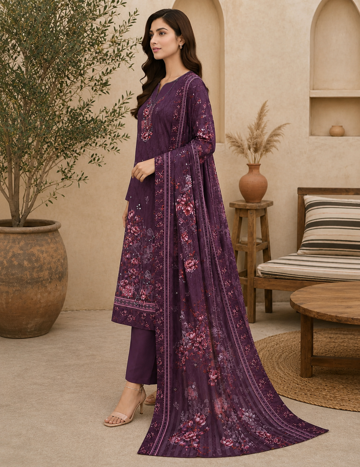 Digital Lawn Printed 3-Piece Unstitched Suit