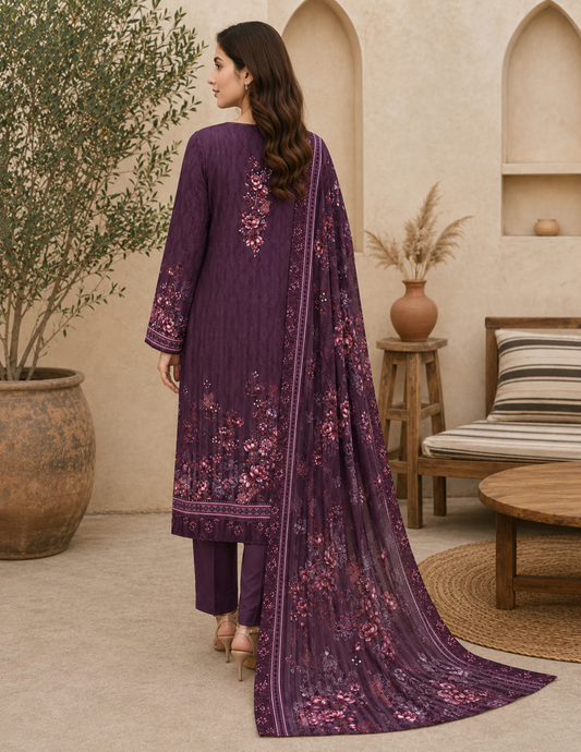 Digital Lawn Printed 3-Piece Unstitched Suit