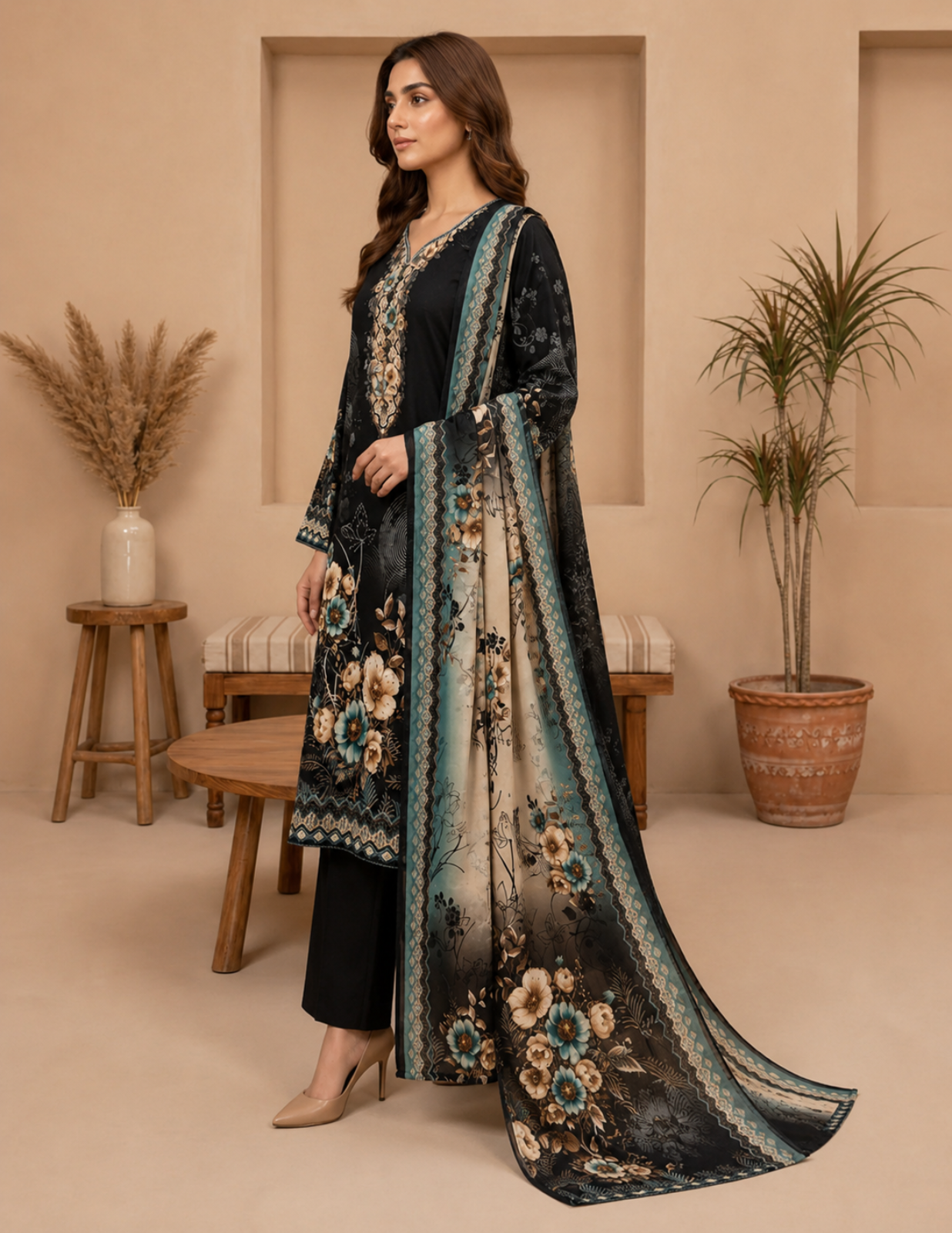 Digital Lawn Printed 3-Piece Unstitched Suit