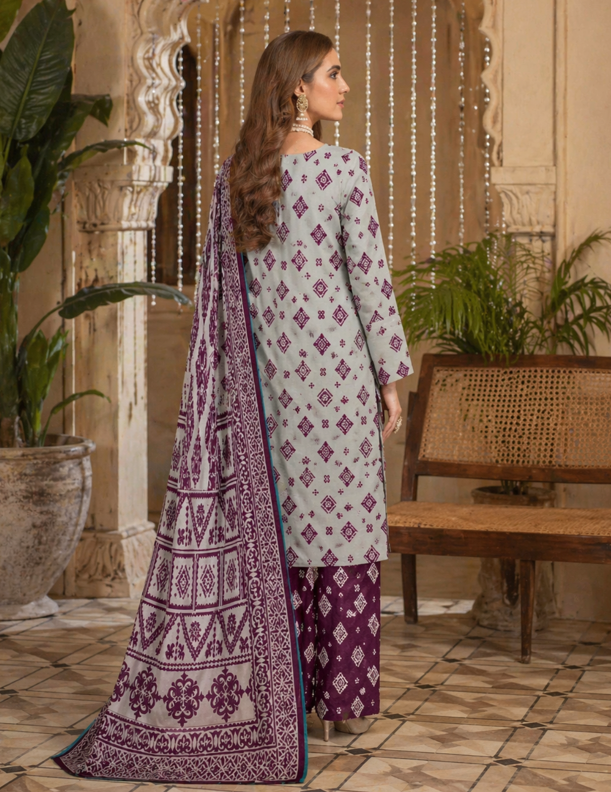 Luxury 3-Pc Bana Dora Printed Outfit