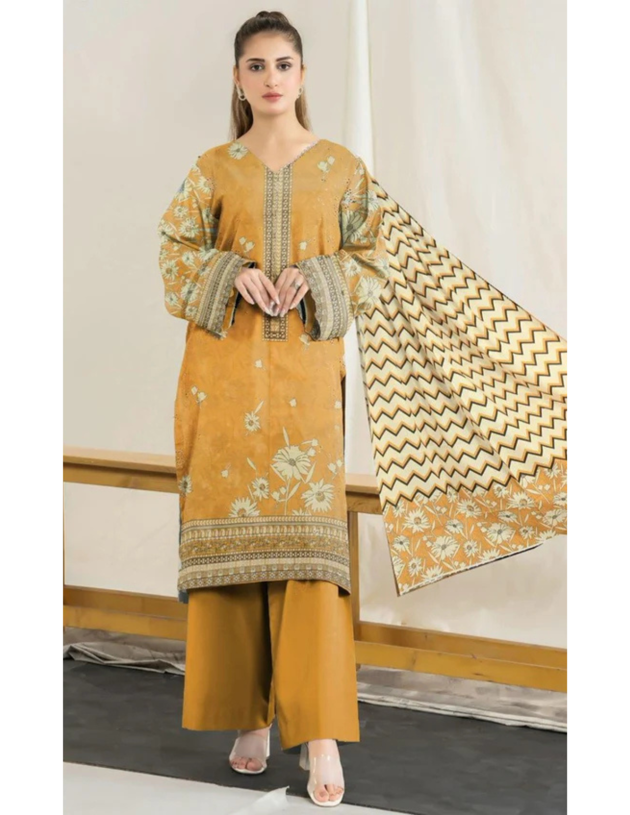 Summer Essentials: Vibrant 3-Pc Bana Dora Digital Print Suit