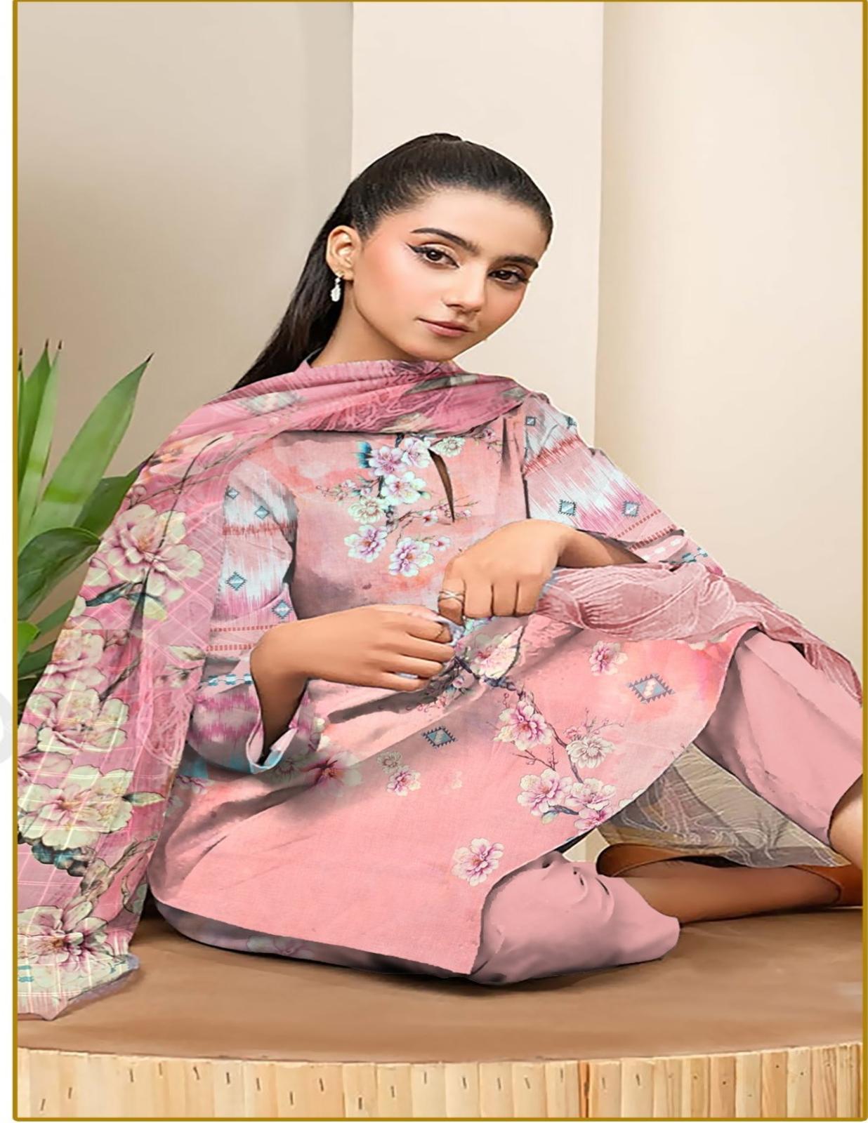 Bonanza Premium Digital Printed Lawn Suit(Unstitched) 3 pcs