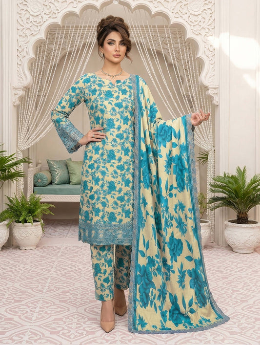 Embroidery Luxury Lawn 3 Piece Unstitched Suit
