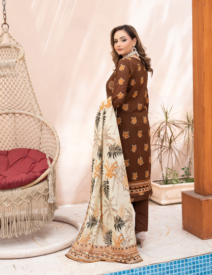 Luxury Printed 3 Pc Lawn Suit – Premium Branded Contemporary Collection