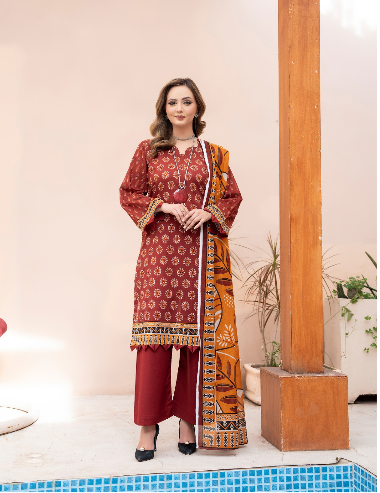 Premium 3 Pc Lawn Suit – Modern Digital  Branded Collection