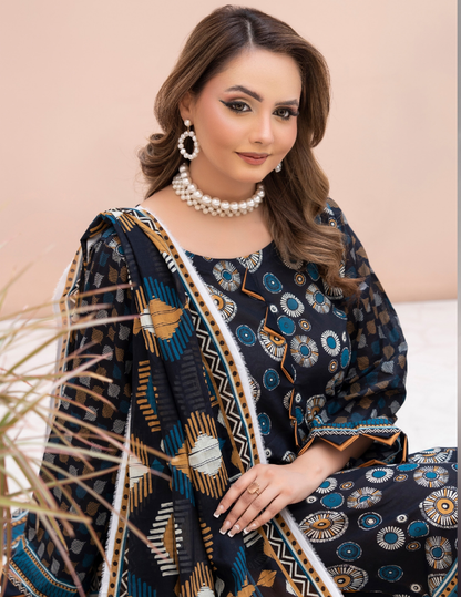 Premium Quality 3 Pc Lawn Suit – Branded Digital Print Collection