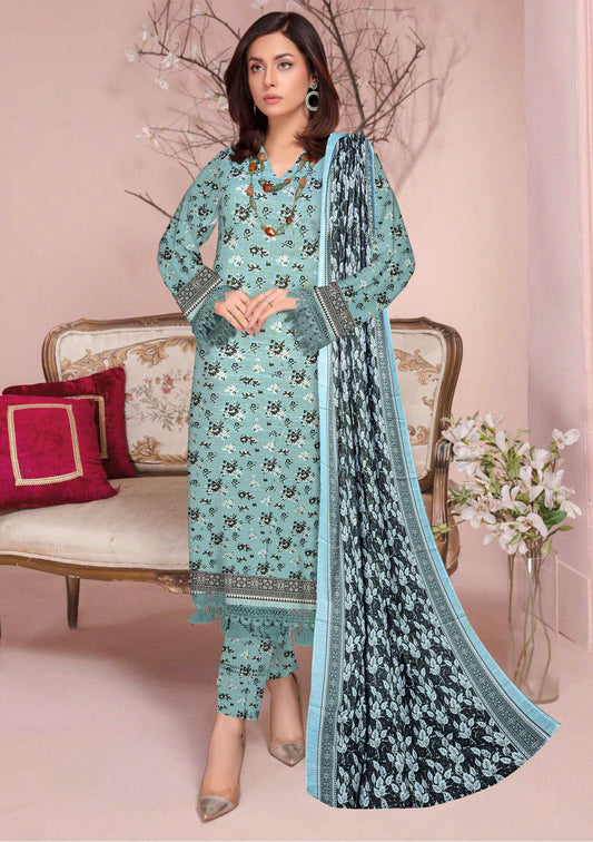 3-Pc Printed Khaddar Unstitched Suit With khadar Dupata(Premium Winter Collection)