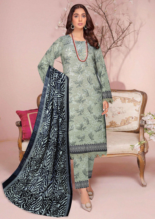 3-Pc Printed Khaddar Unstitched Suit With khadar Dupata(Premium Winter Collection)