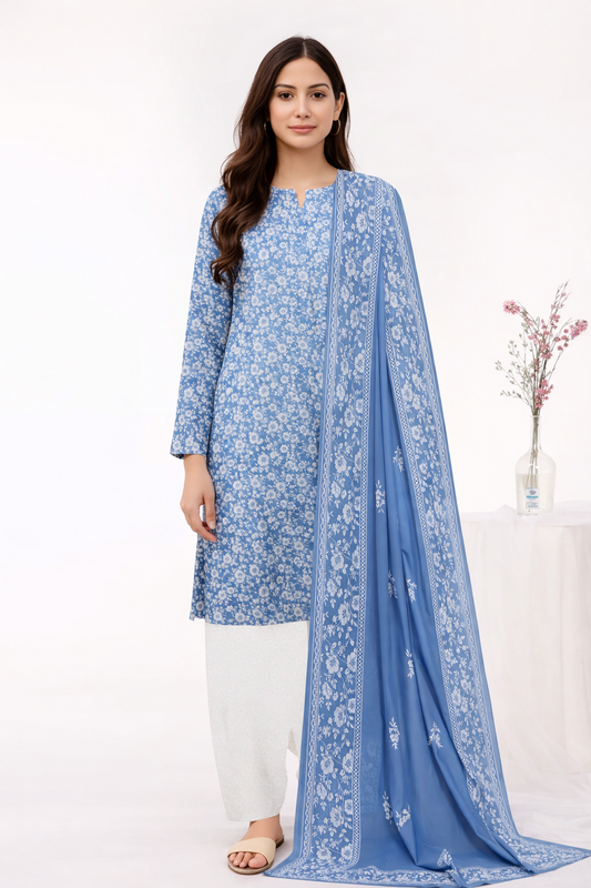 Lightweight 3-Piece Lawn Suit for Summer