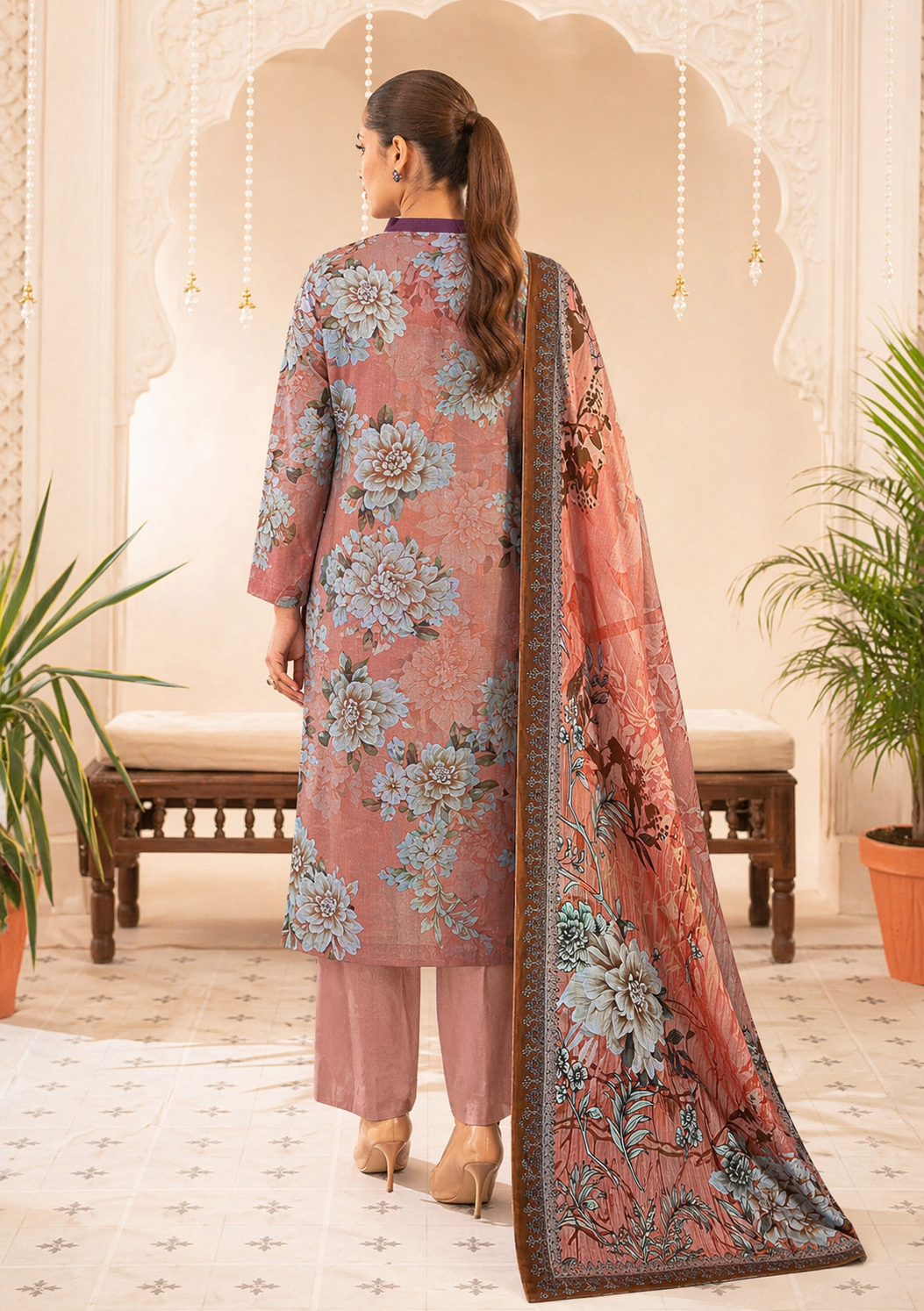 Floral Printed 3 Piece Lawn Unstitched Suit
