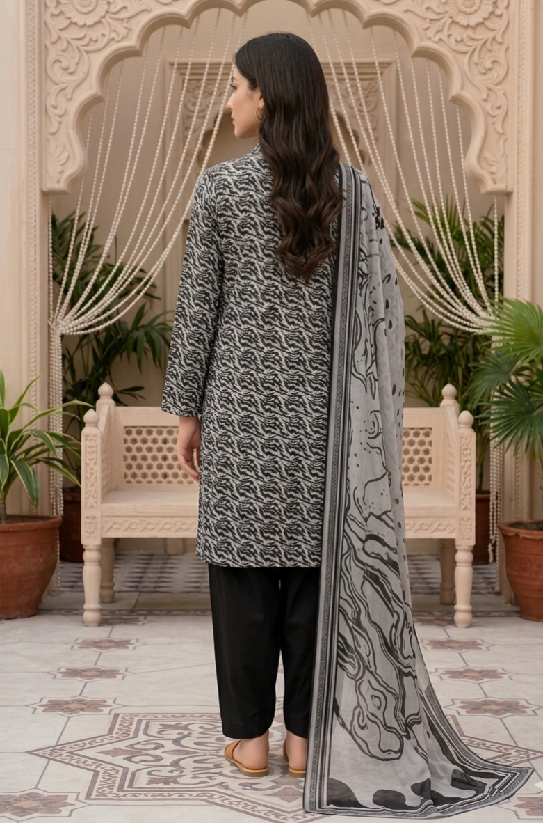 Premium Fabric 3-Piece Lawn Suit Set