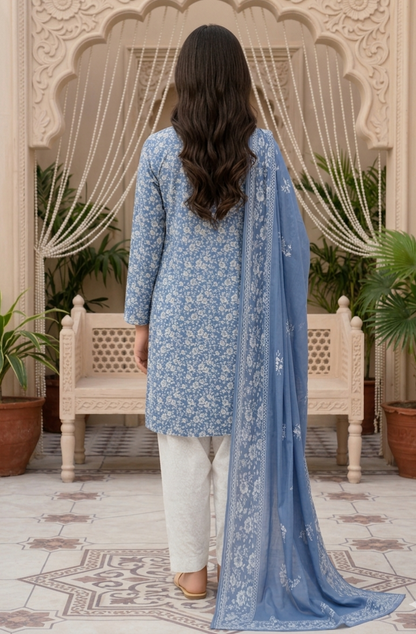 Lightweight 3-Piece Lawn Suit for Summer