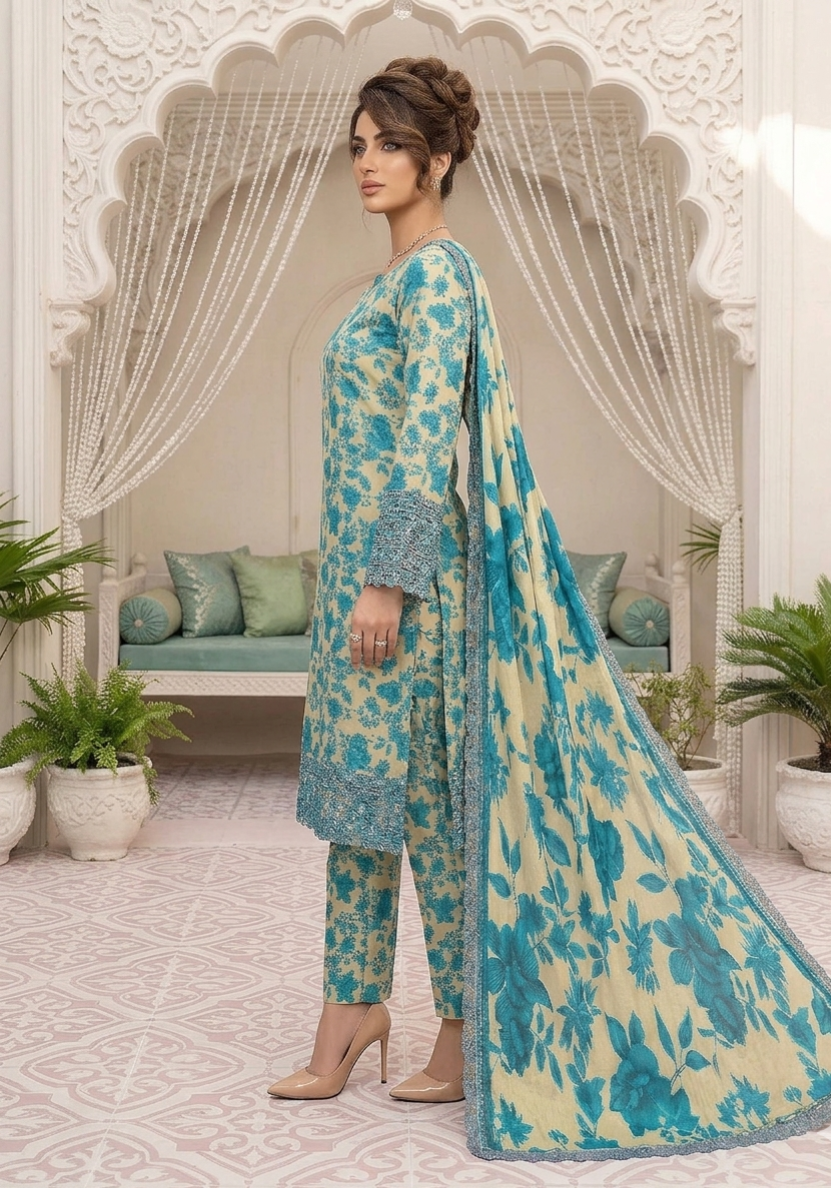 Embroidery Luxury Lawn 3 Piece Unstitched Suit