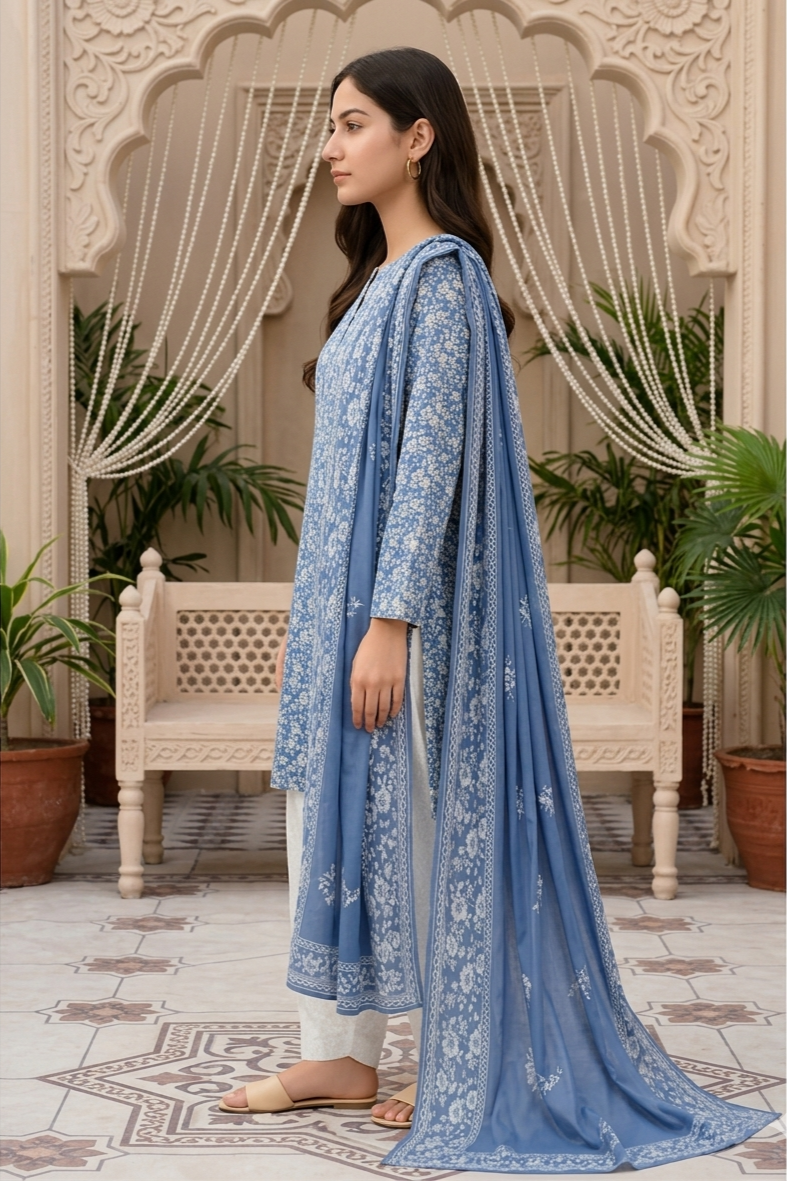 Lightweight 3-Piece Lawn Suit for Summer