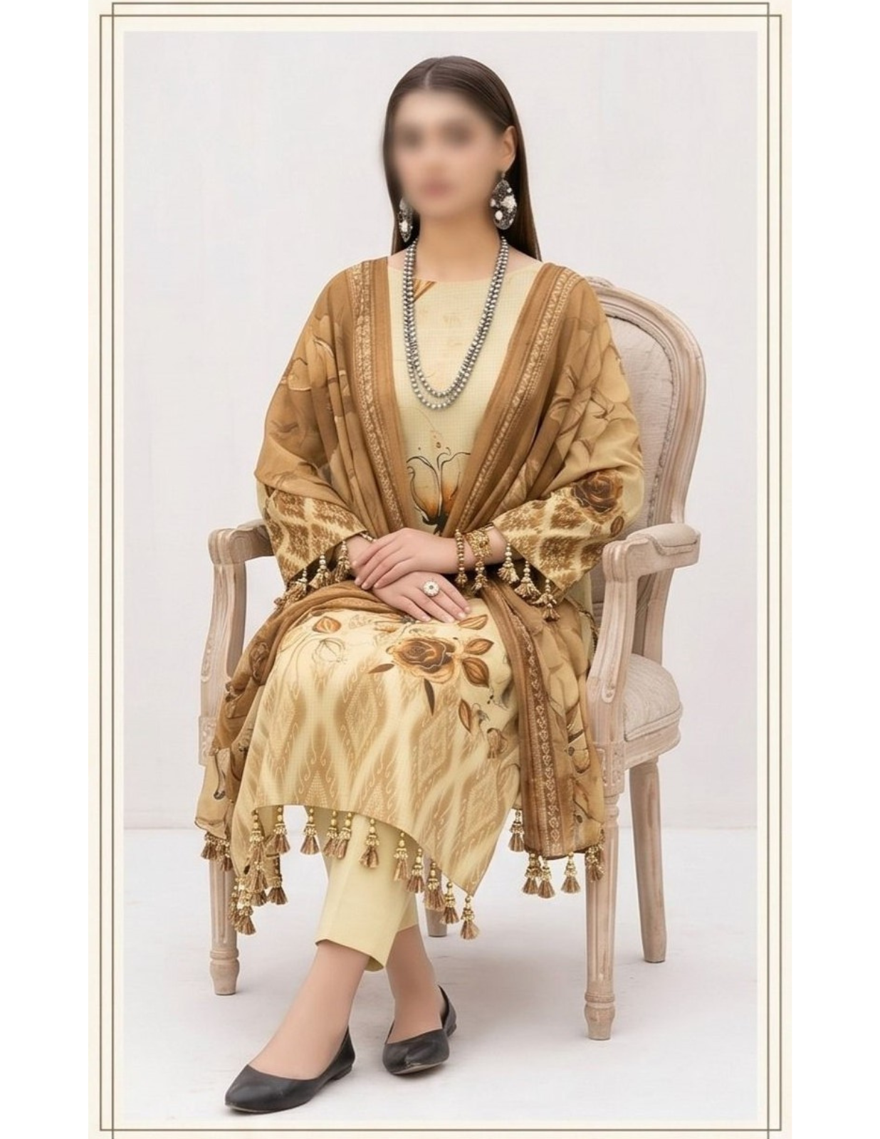 Women’s Lawn Suit 3 Piece Collection – Unstitched
