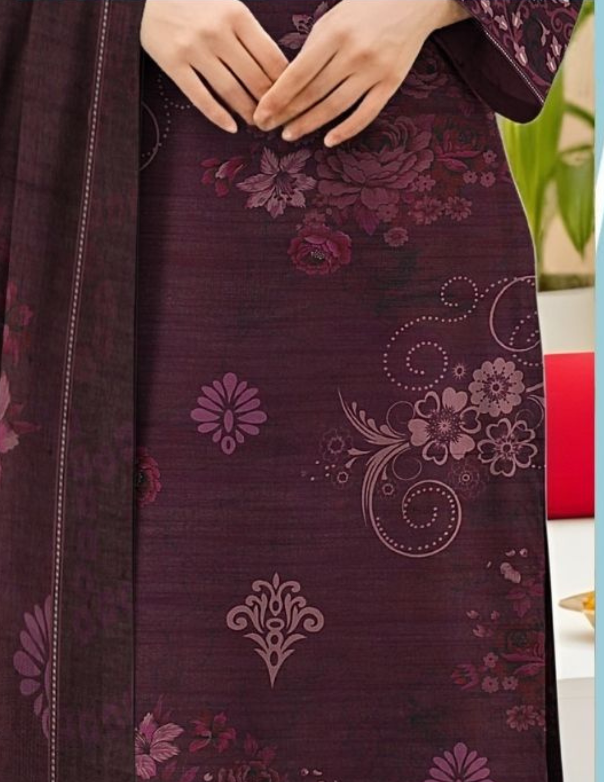 Luxury Lawn Suit with Printed Dupatta (Unstitched)