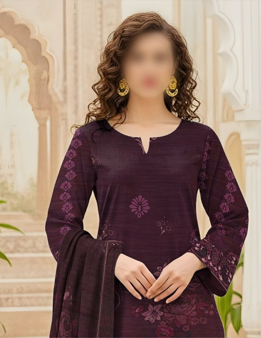 Luxury Lawn Suit with Printed Dupatta (Unstitched)