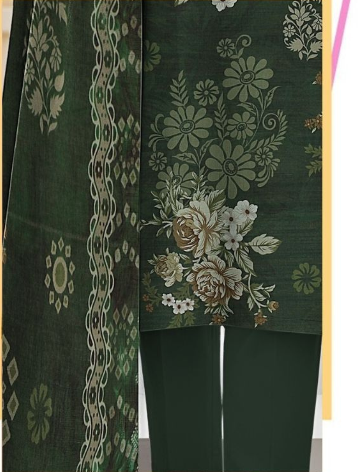 Elegant Slub Lawn Summer 3PC Outfit (Unstitched)