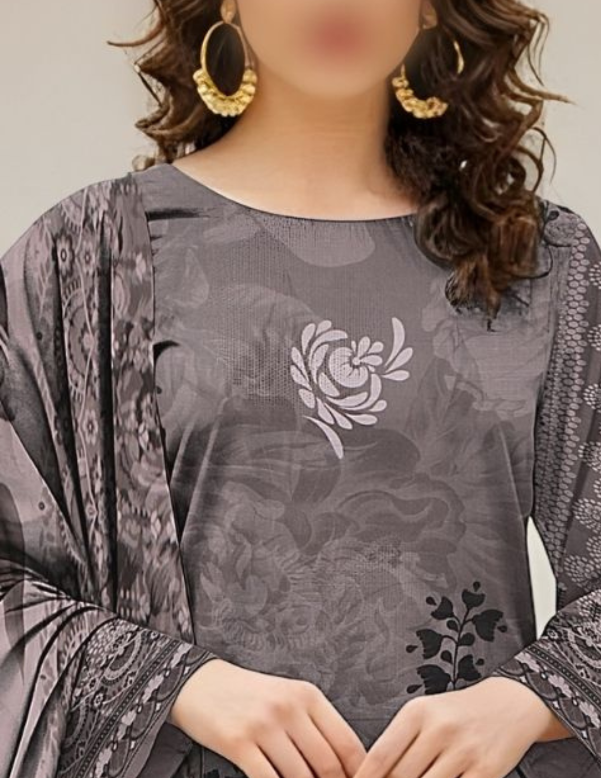 Luxury Printed Slub Lawn 3 Piece Set (Unstitched)