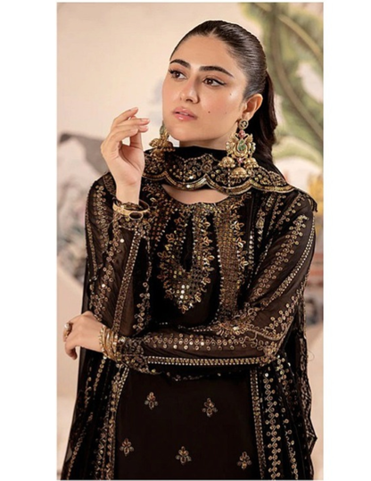 Premium Unstitched 3PC Embroidered Lawn Suit with Bamber Chiffon Dupatta