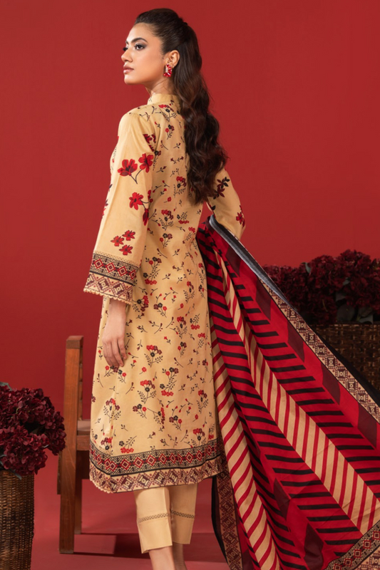 3-piece premium unstitched-lawn suit-aqua skin