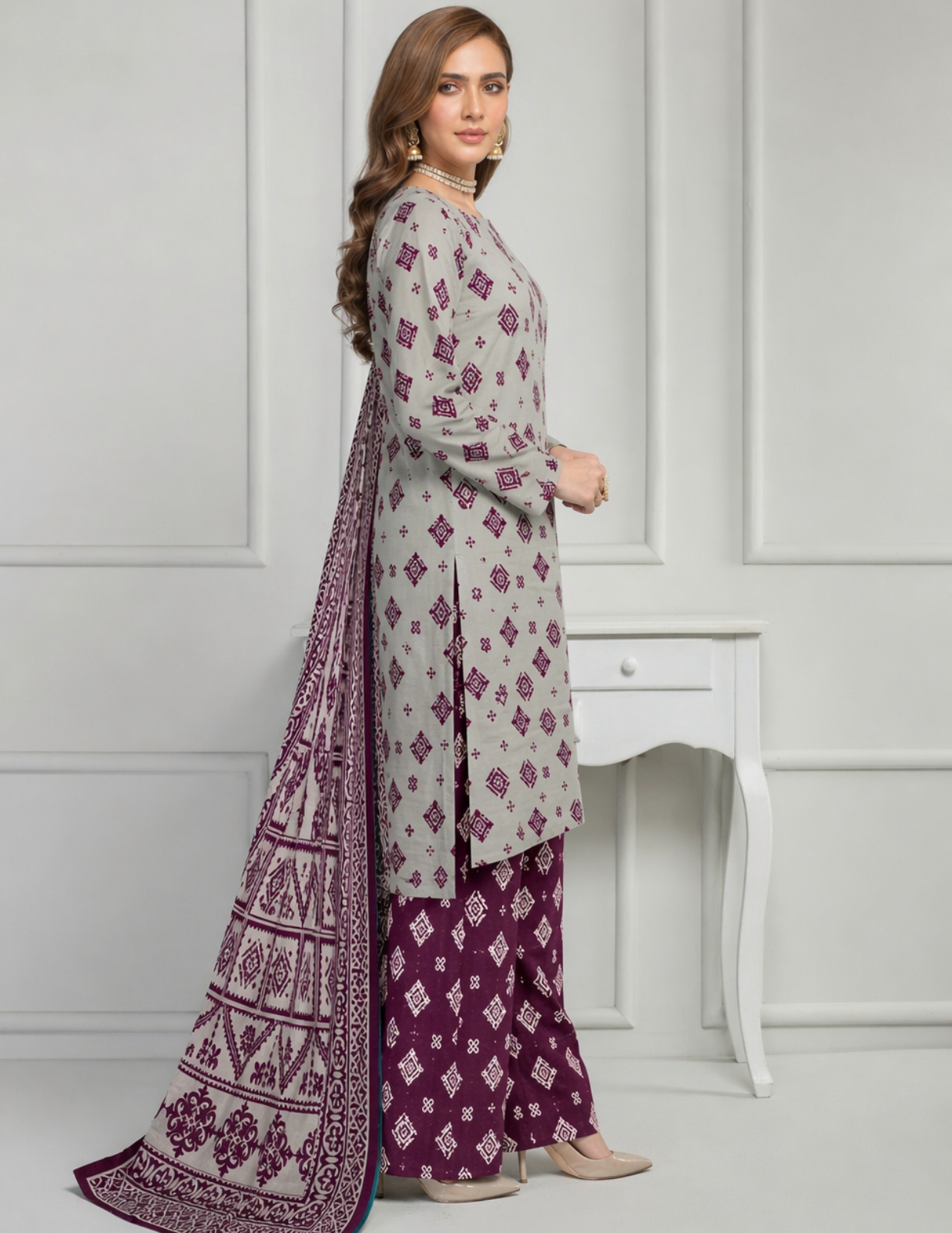 Luxury 3-Pc Bana Dora Printed Outfit