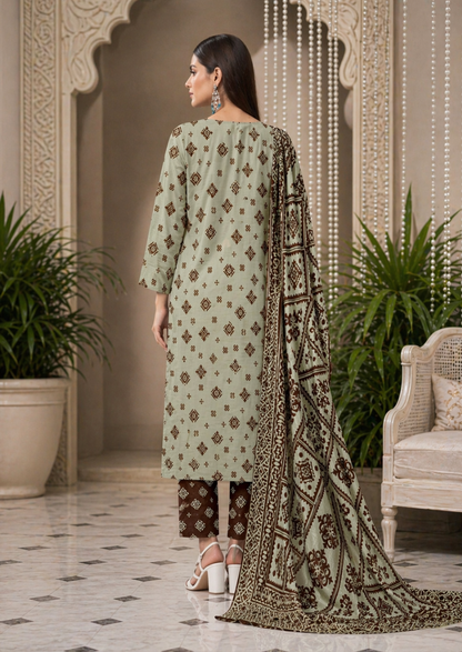 Trendy 3-Pc Bana Dora Digital Print Lawn Dress  unstitched