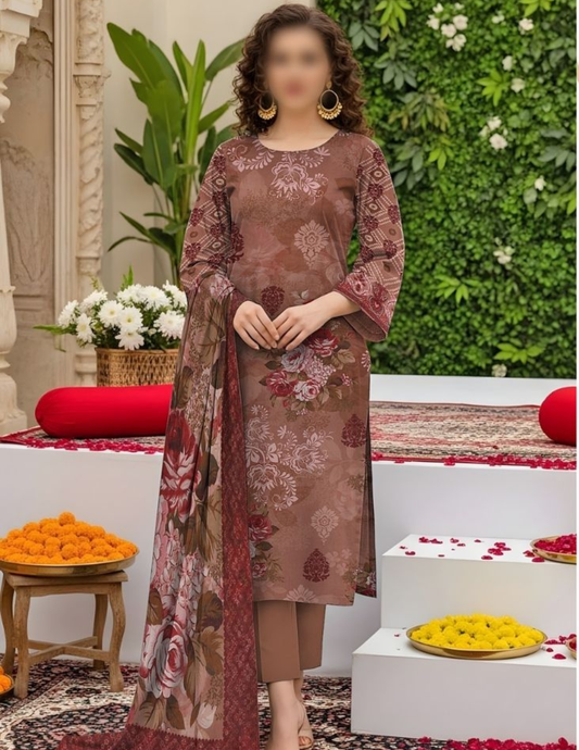 Elegant Slub Lawn Classic 3PC Wear(Unstitched)