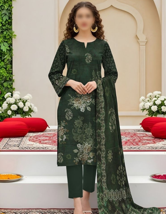 Elegant Slub Lawn Summer 3PC Outfit (Unstitched)