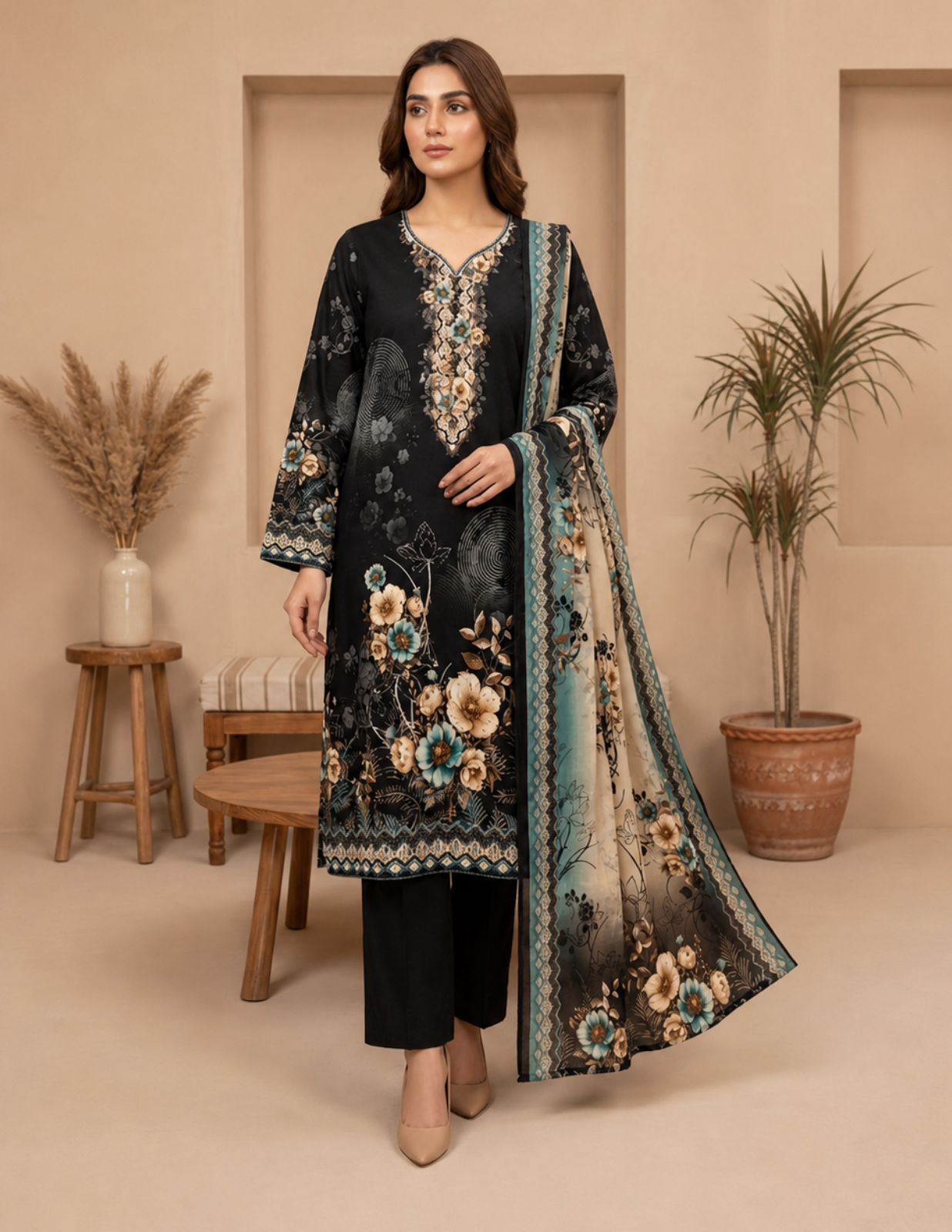 Digital Lawn Printed 3-Piece Unstitched Suit