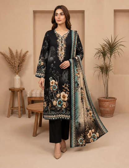 Digital Lawn Printed 3-Piece Unstitched Suit