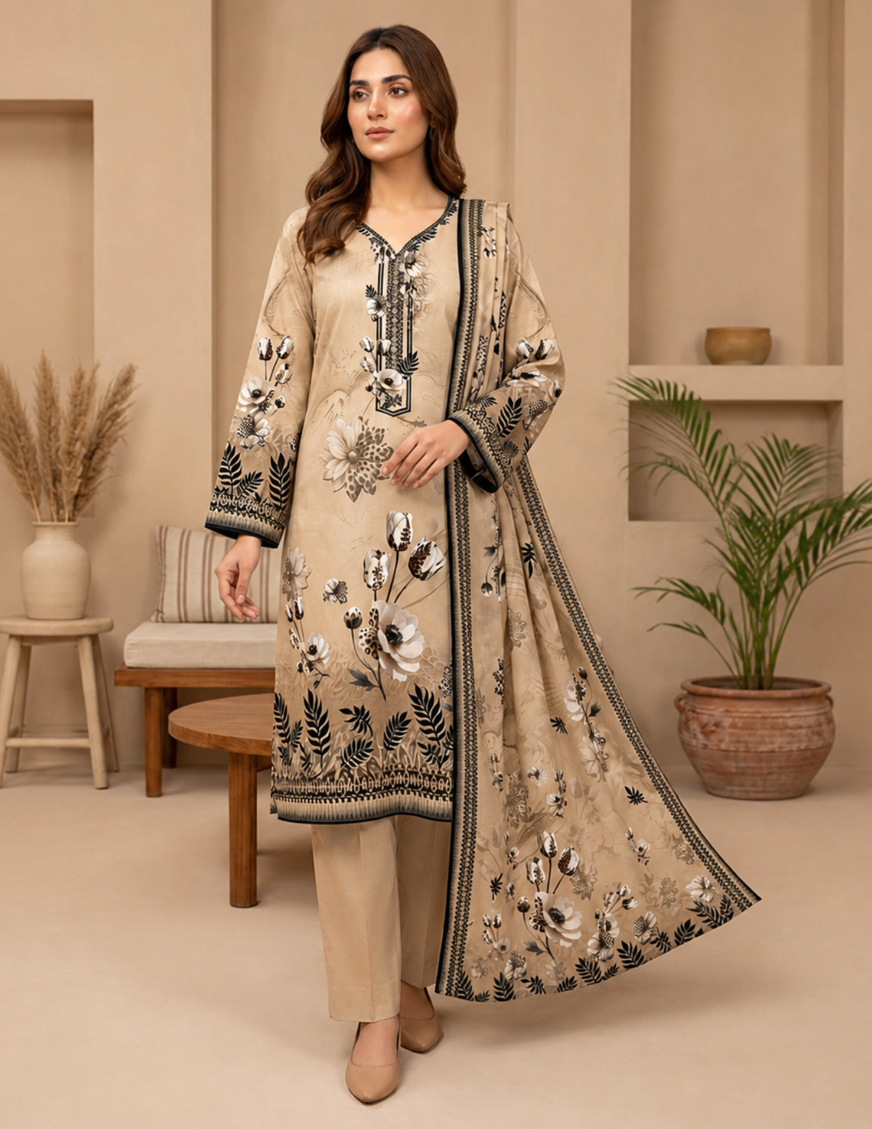 Digital Lawn Printed 3-Piece Unstitched Suit