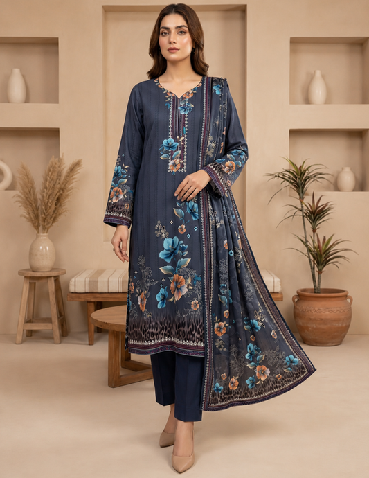 Digital Lawn Printed 3-Piece Unstitched Suit