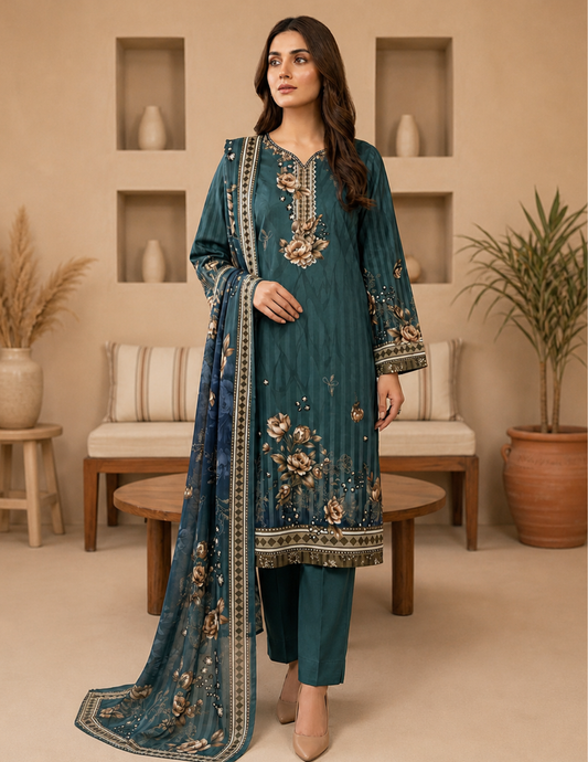 Digital Lawn Printed 3-Piece Unstitched Suit