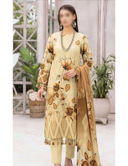Women’s Lawn Suit 3 Piece Collection – Unstitched