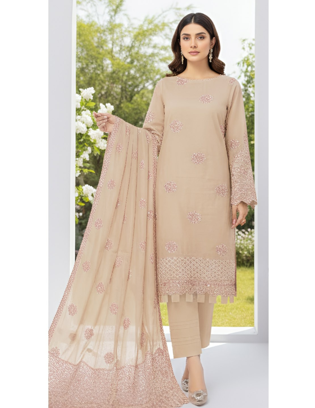 Premium Banadora Embroidered 3-Piece Unstitched Suit |Eid Special