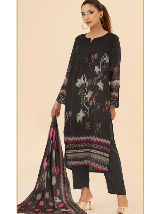 Elite Collection: 3-Pc Digital Printed Bana Dora Lawn Unstitched