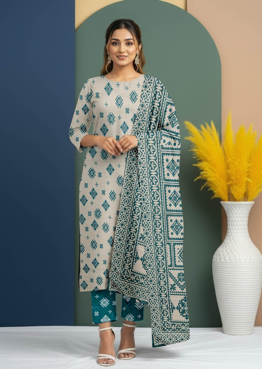 Classic 3-Pc Bana Dora Lawn Collection Suit