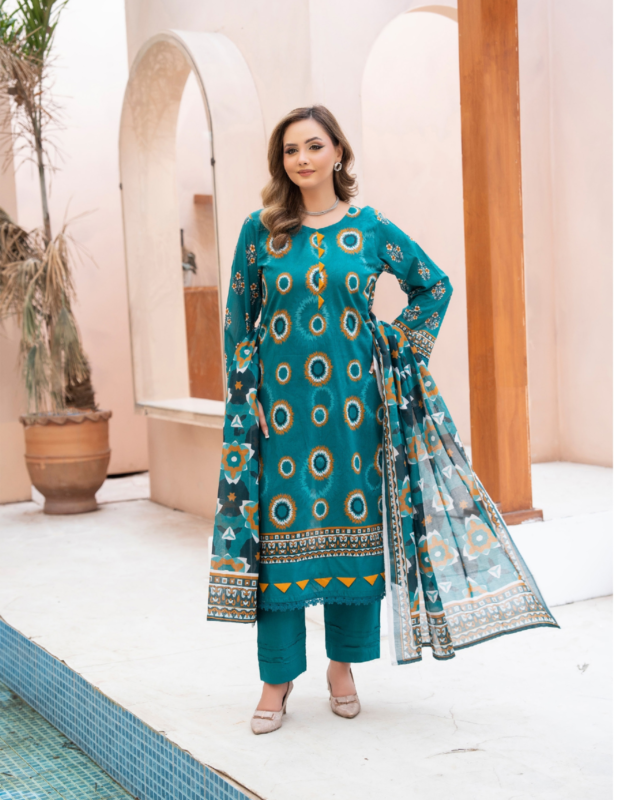 3 Pc Premium Lawn Suit – Classy Digital Printed Unstitched Collection