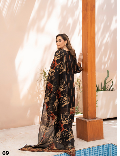 Branded 3 Pc Printed Lawn Suit – Premium Quality Elegant Summer Collection