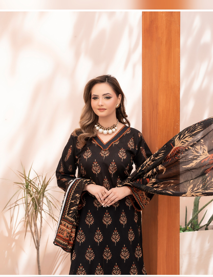 Branded 3 Pc Printed Lawn Suit – Premium Quality Elegant Summer Collection