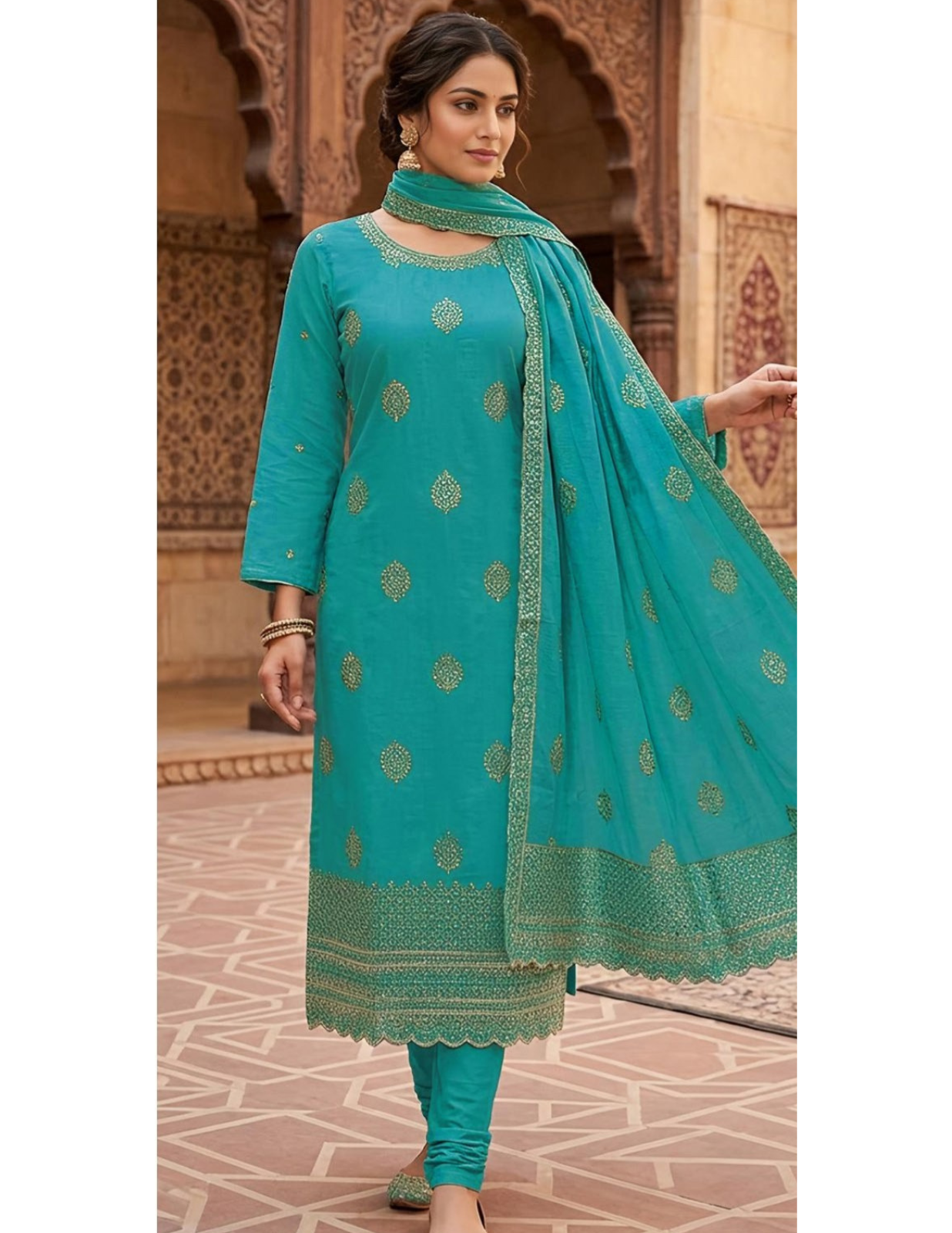 Unstitched 3PC Embroidered Bana Dora Lawn Suit