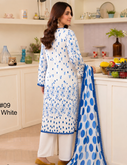 Contemporary Printed Lawn 3 Pc Suit – Chic Unstitched Summer Collection